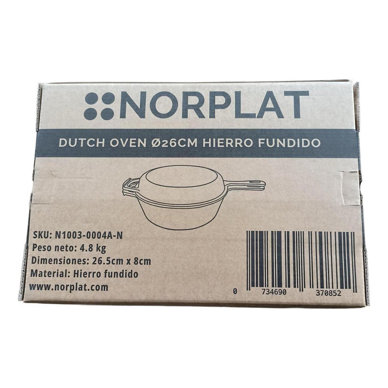Cacerola + Sartén Norplat De Hierro Fundido Dutch Oven Ø26cm