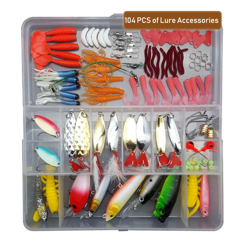 Kit 104 Piezas Señuelo Cebo Moscas Anzuelos Pesca - Norplat