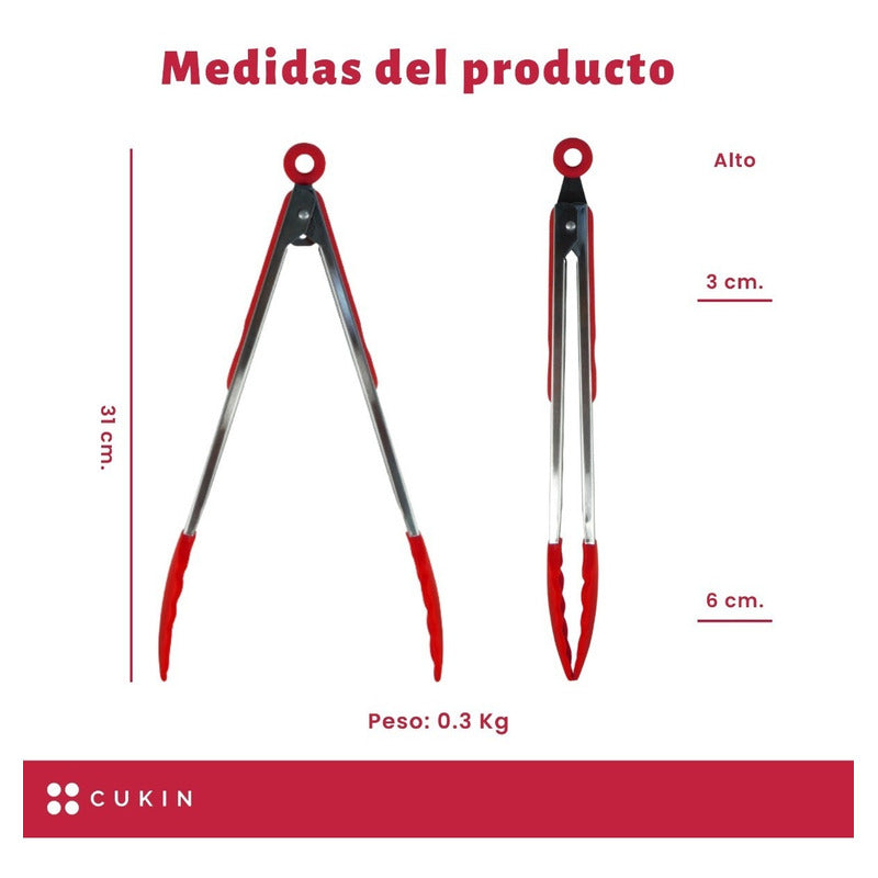 Pinzas Para Parrilla Y Cocina - Sistema Regulable - Cukin