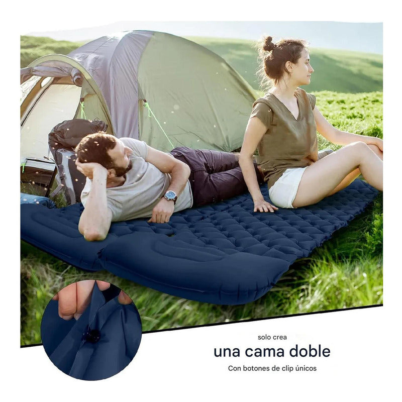 Colchoneta Inflable Plegable Norplat - Acampar Y Senderismo Azul Oscuro