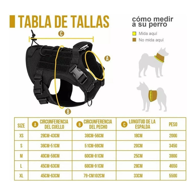Arnés Táctico Ajustable Lanzamiento Perros Grandes Norplat