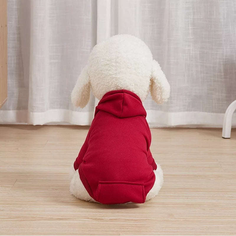 Polerón Con Gorro Ropa Chaleco Perro Abrigo Invierno Norplat Rojo L