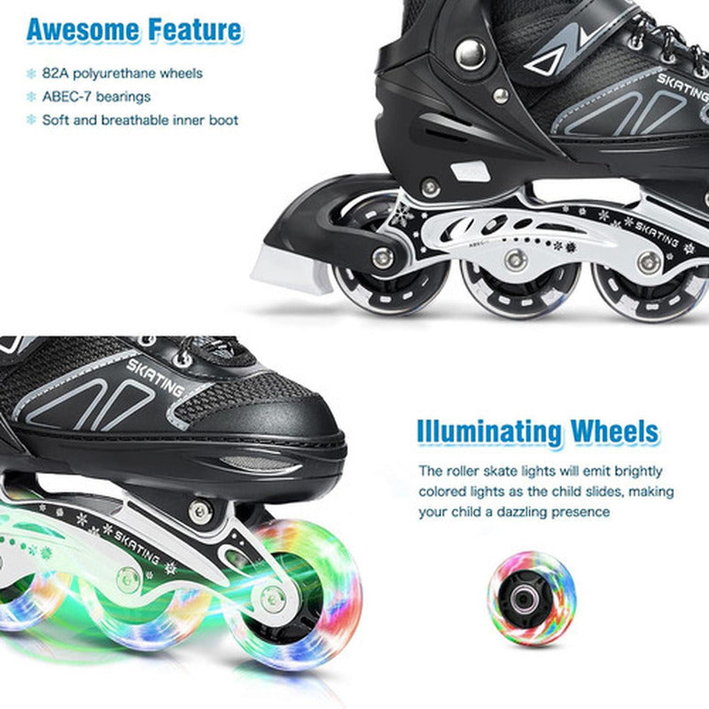 Patines En Linea Rollers Adolescentes Adultos Ajustable