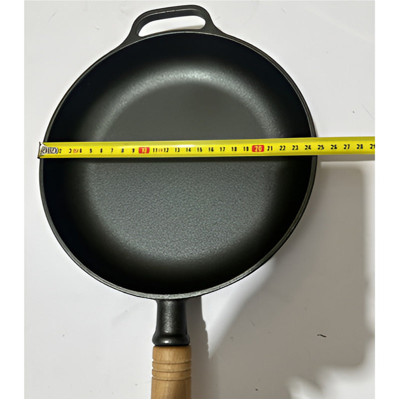 Sarten Hierro Fundido Norplat 24cm Mango Madera Sin Bpa Pfoa