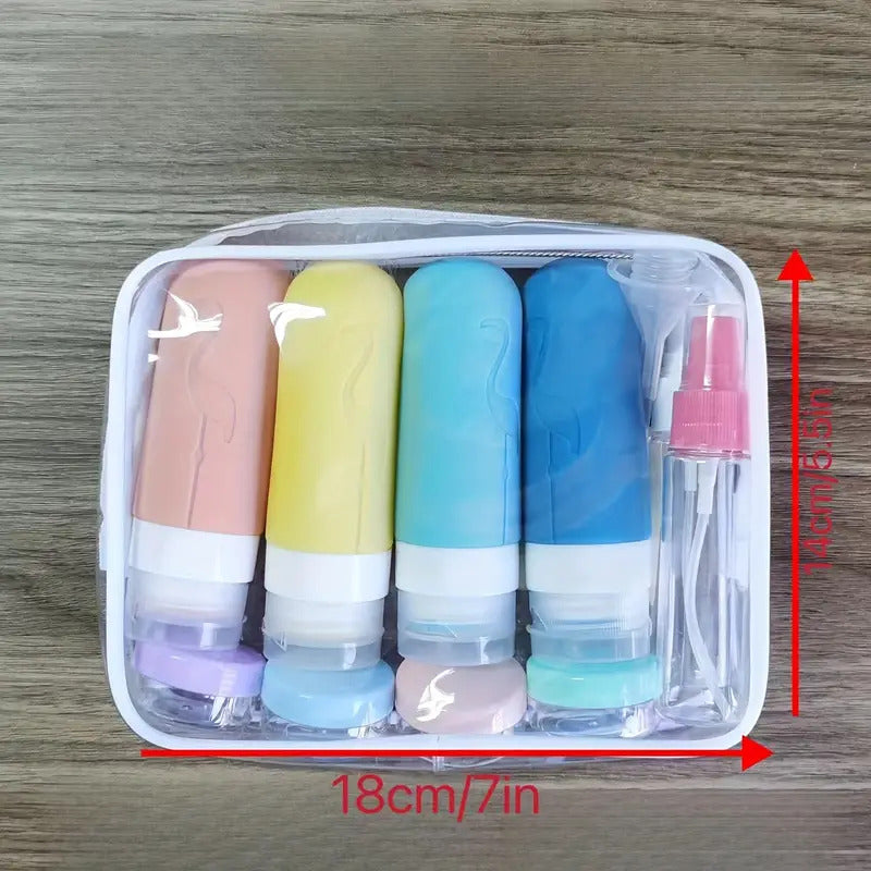 Set De Viaje Botellas Plásticas Dispensadoras 17 Pcs Norplat
