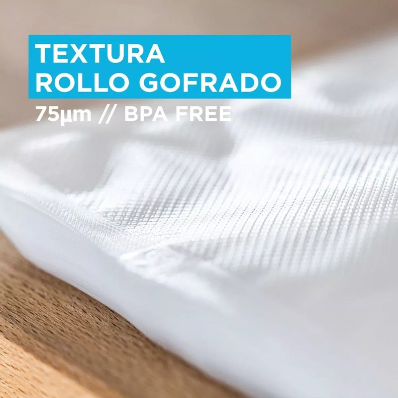 100 Bolsas Sellado Vacío Gofrada 28x35cm Para Sous Vide