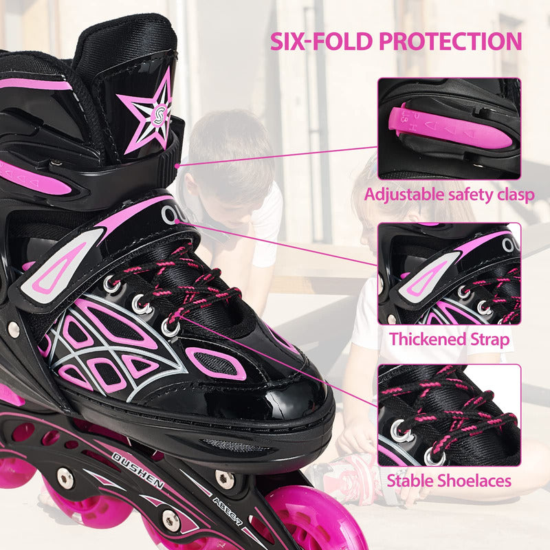 Patines En Linea Rollers Adolescentes Adultos Ajustable