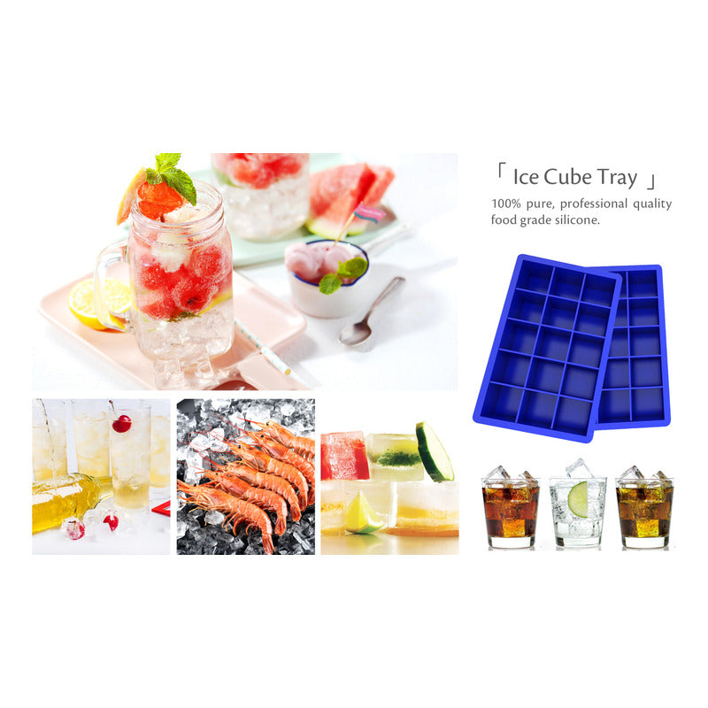 Molde De Silicona Para 15 Cubos De Hielo 3.3 Cm - Cukin