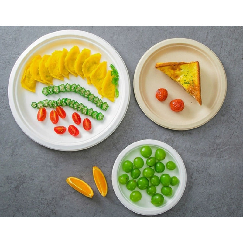 Platos De Pulpa Natural Compostable 22 Cms X 100 Uds - Cukin
