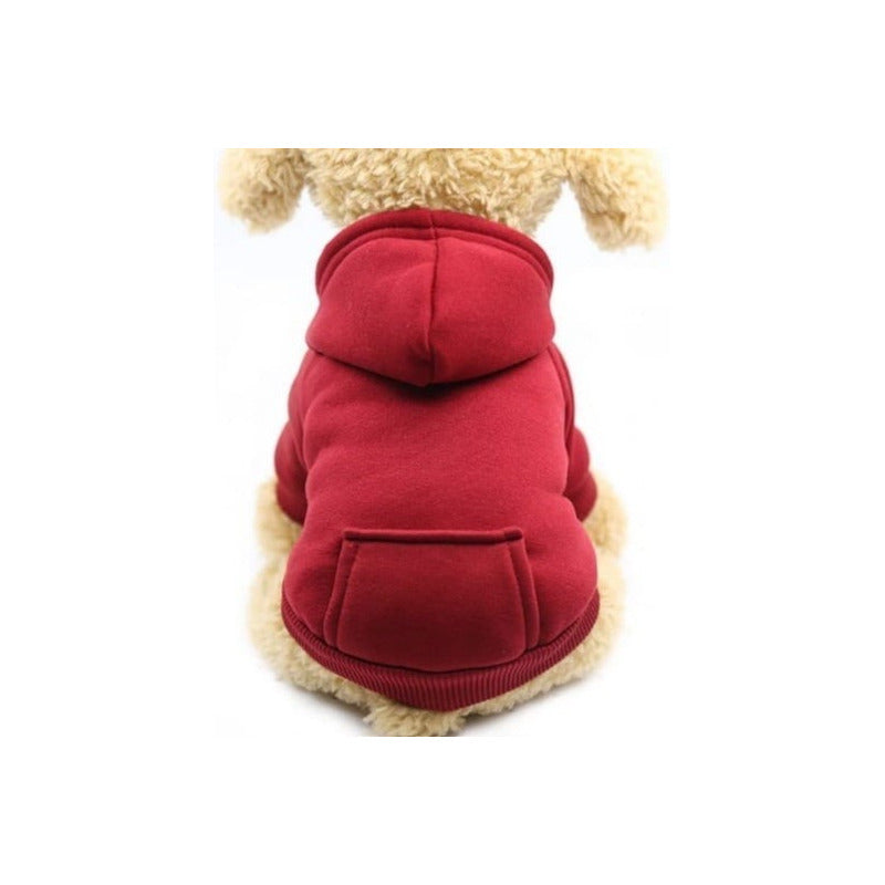 Polerón Con Gorro Ropa Chaleco Perro Abrigo Invierno Norplat Rojo Xs