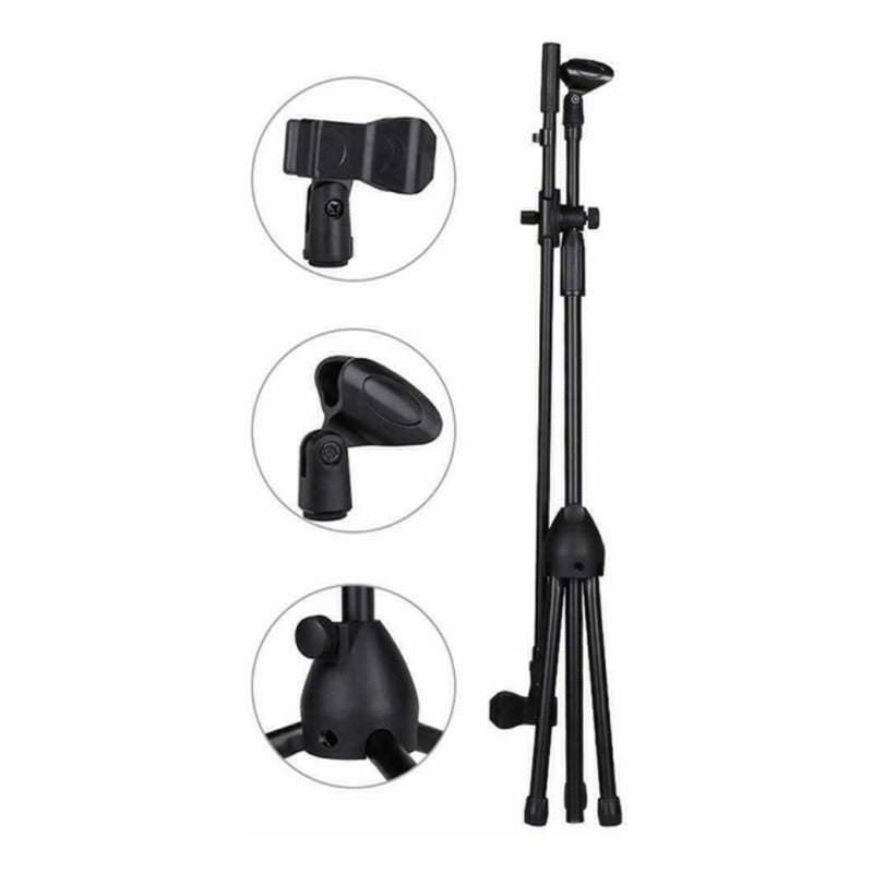 Soporte Pedestal De Micrófono Con Boom Metálico / Atril
