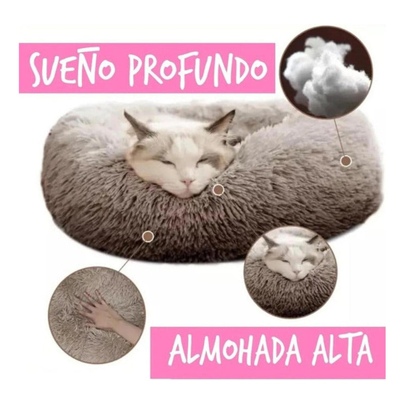 Cama Mascotas Antiestrés Peluda Perros Gatos 50 Cm - Norplat