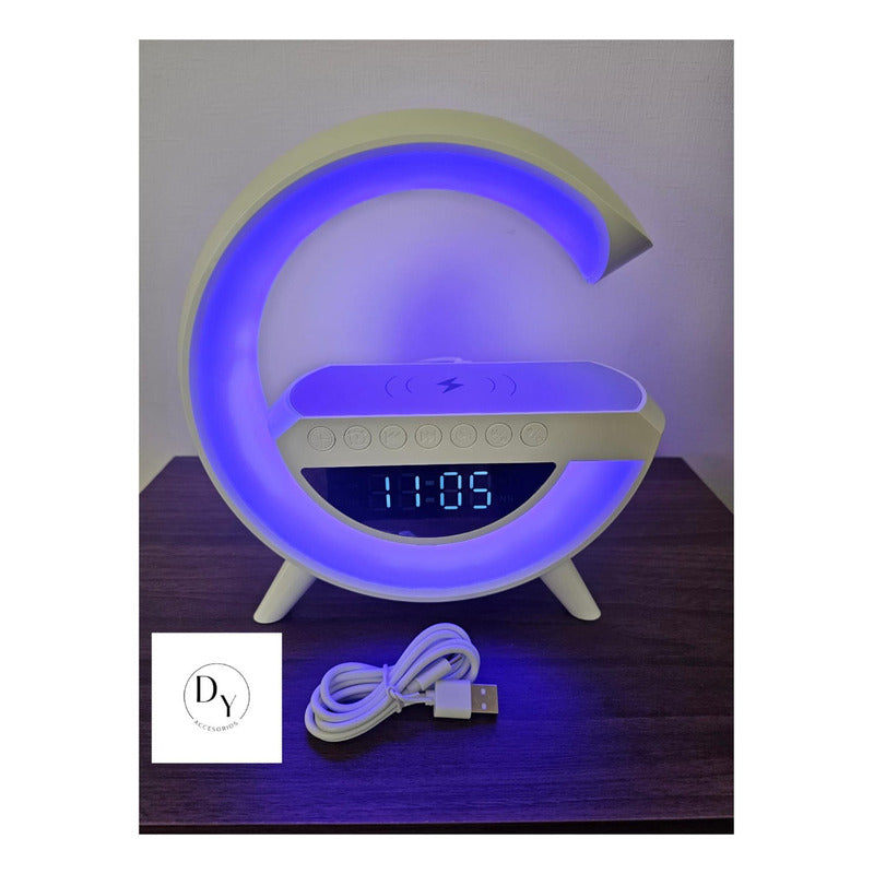 Parlante Bt Fm + Cargador Inalámbrico Reloj Lampara Norplat