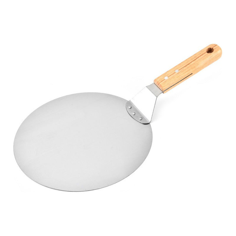 Pala De Pizza Redonda 30 Cm Acero Inox Con Mango De Madera