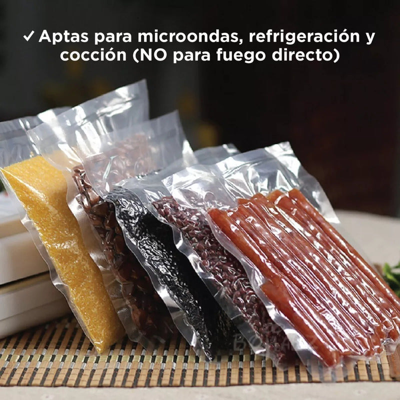 100 Bolsas Sellado Vacío Gofrada 28x35cm Para Sous Vide