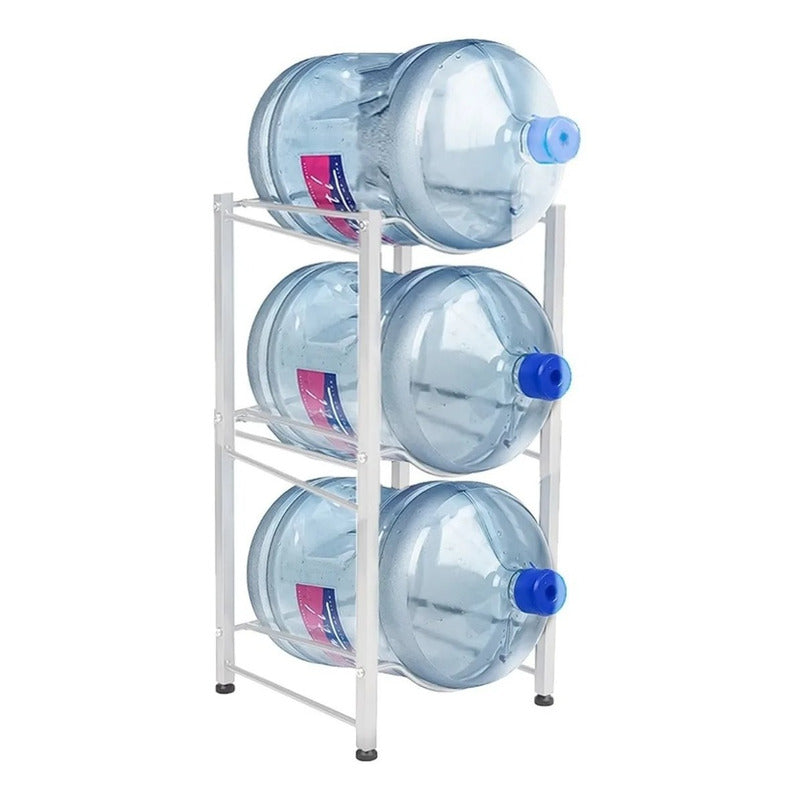 Rack Estante Organizador De 3 Botellones Bidones Agua 20 L Blanco