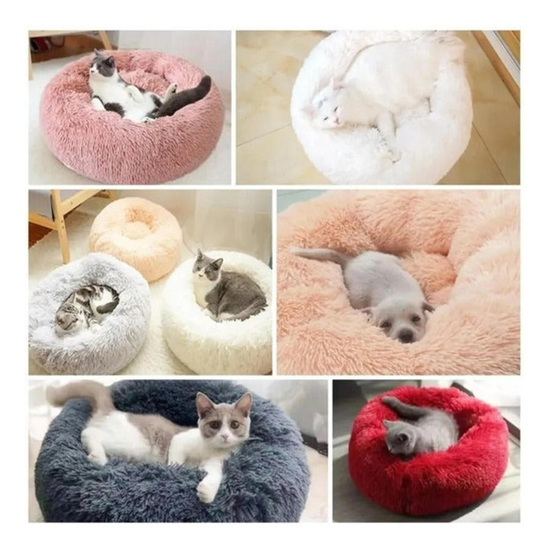 Cama Mascotas Antiestrés Peluda Perros Gatos 50 Cm - Norplat
