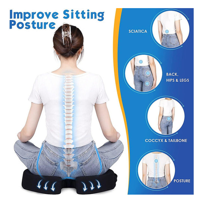 Cojin Para Silla Smart Con Memoria Lumbar Ortopedico Norplat