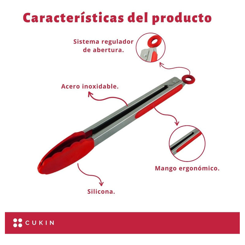 Pinzas Para Parrilla Y Cocina - Sistema Regulable - Cukin