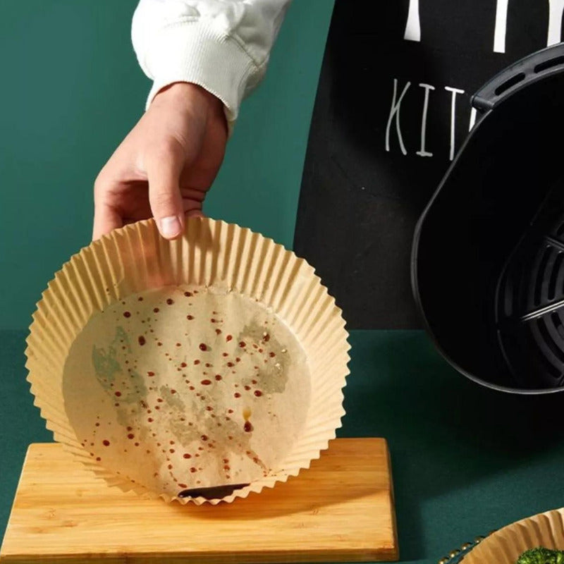 Papel Freidora Aire X100 Antiadherente Air Fryer Desechable Marrón Claro