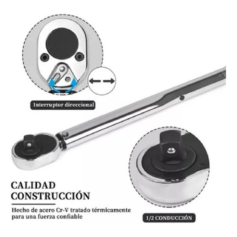 Llave De Torque Torquímetro 1/2 10-150 Lbs Pro - Norplat