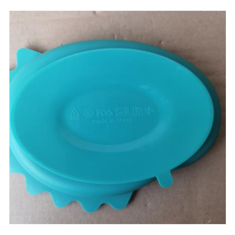 Set Plato De Silicona Dinosaurio Para Bebé Niños + Cubierto