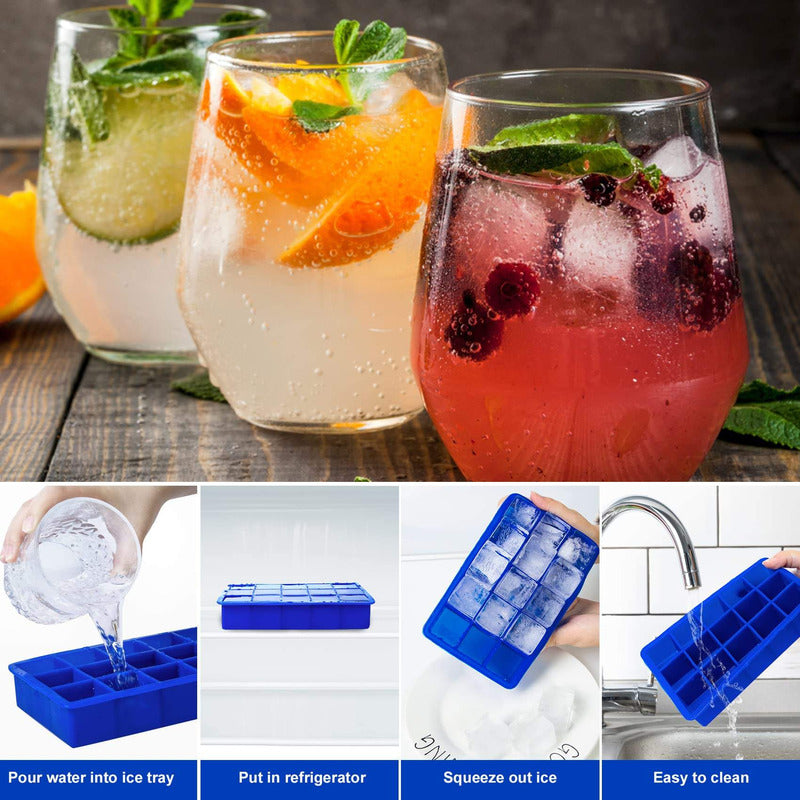 Molde De Silicona Para 15 Cubos De Hielo 3.3 Cm - Cukin