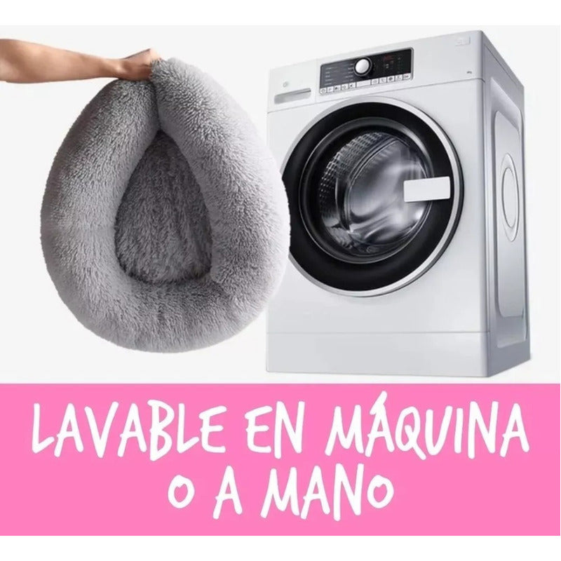 Cama Mascota Perro Grande Antiestres 110cm Talla Xxl Norplat Negro Liso