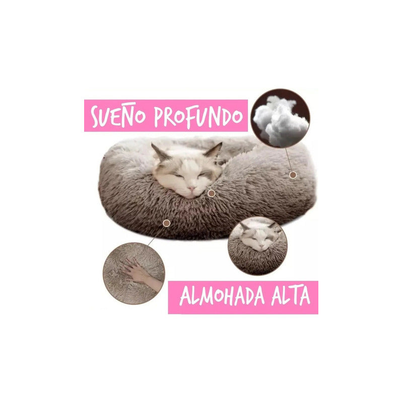 Cama Mascotas Antiestrés Peluda Perros Gatos 50 Cm - Norplat