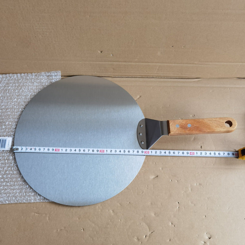 Pala De Pizza Redonda 30 Cm Acero Inox Con Mango De Madera