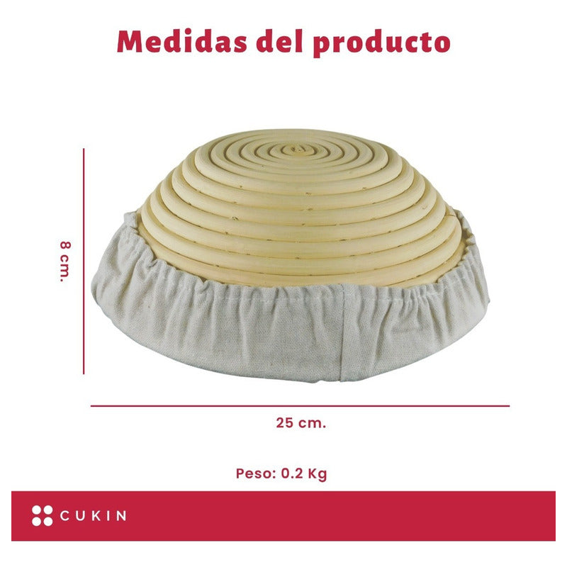Banneton Redondo De Ø25 X 8 Cm - Cesta De Rattan - Cukin