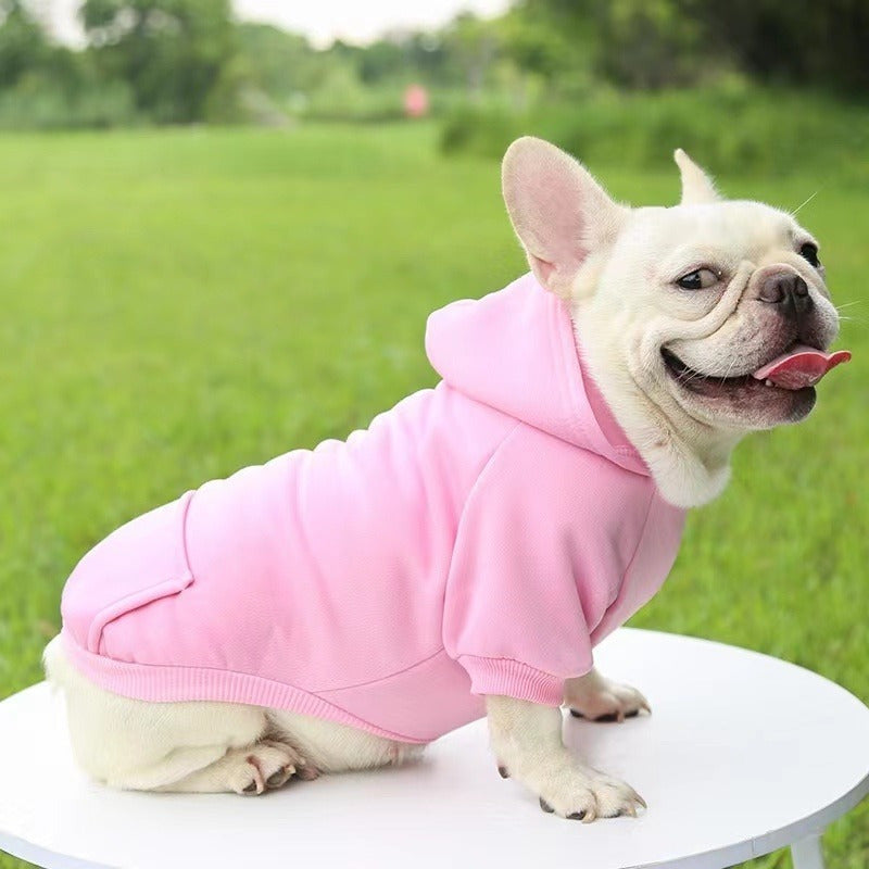 Polerón Con Gorro Ropa Chaleco Perro Abrigo Invierno Norplat Rosado L