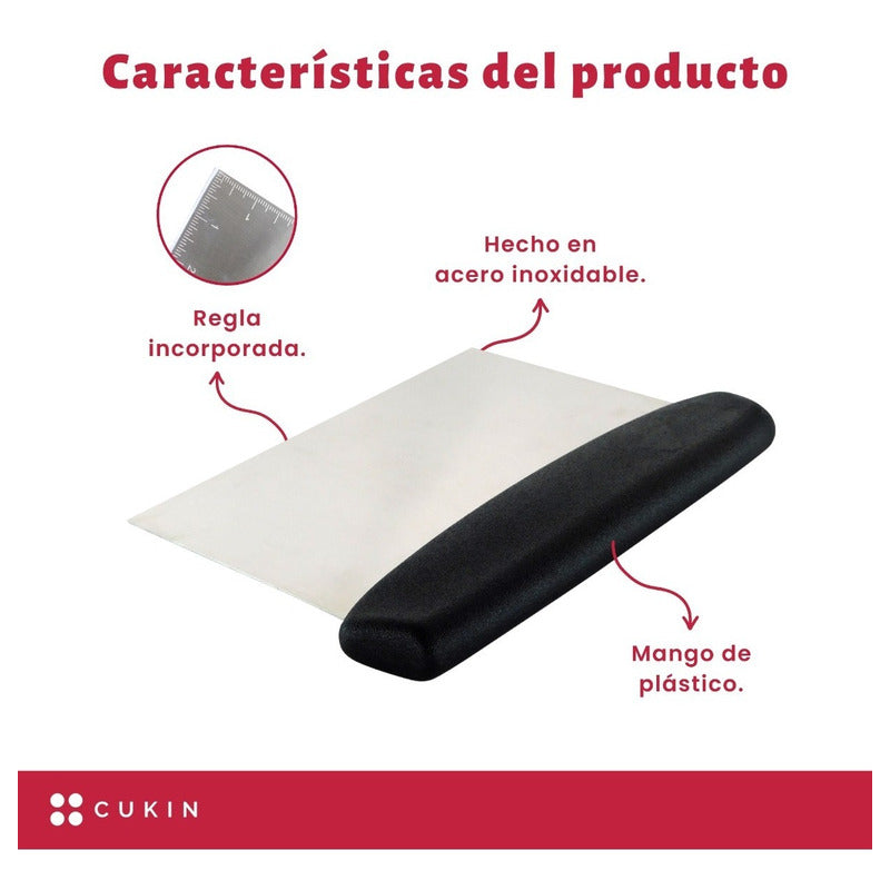 Scraper Para Masa Metálica Con Regla Cortador De Masa Cukin