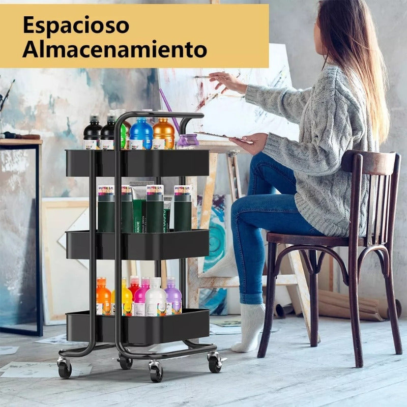 Carro Organizador Mueble Estante De Almacenamiento 3 Niveles