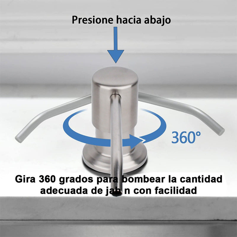 Bomba Dispensador Acero Inox Jabón Lavaplato 500ml - Norplat
