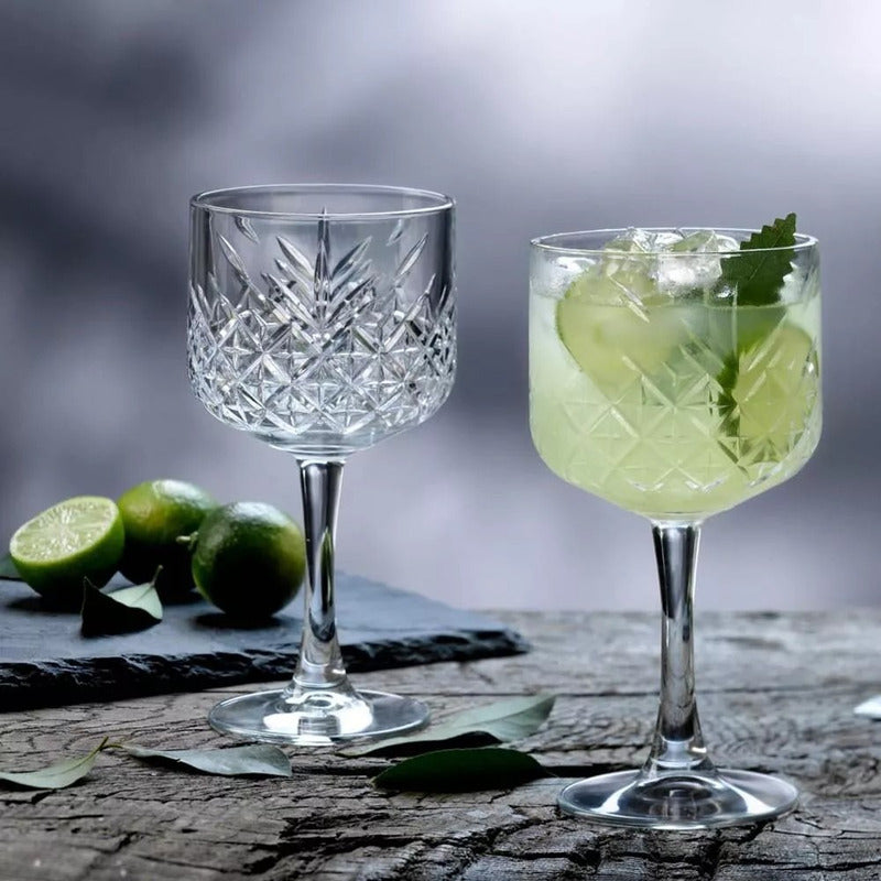 Set 6 Copas Tallada Vino Cocktail Agua Vintage 500ml - Cukin