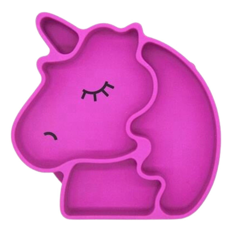 Plato Guagua Unicornio De Silicona Antideslizante Irrompible