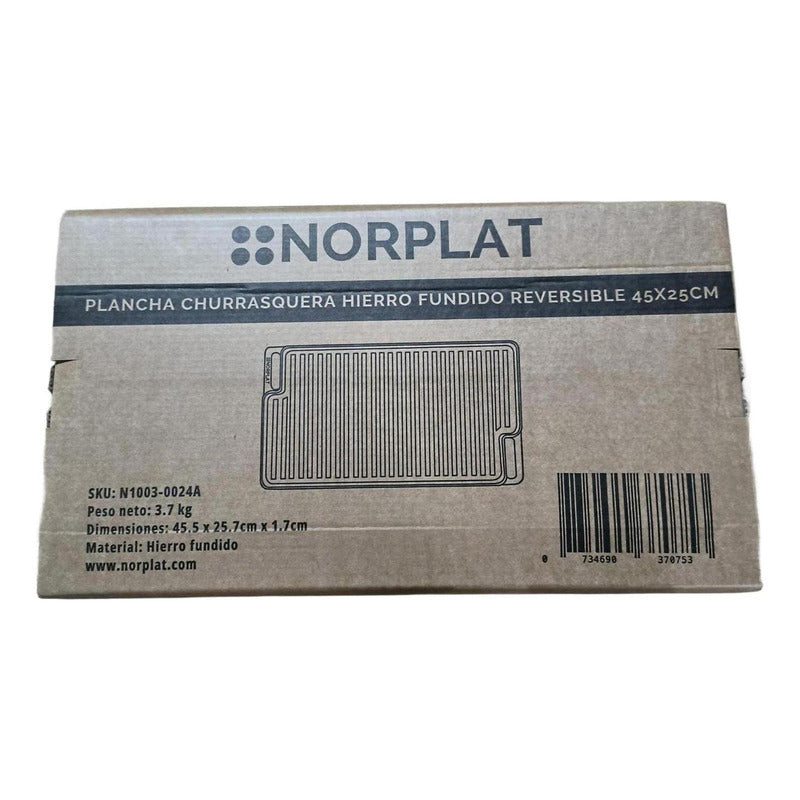 Plancha Churrasquera Hierro Fundido Reversible - Norplat