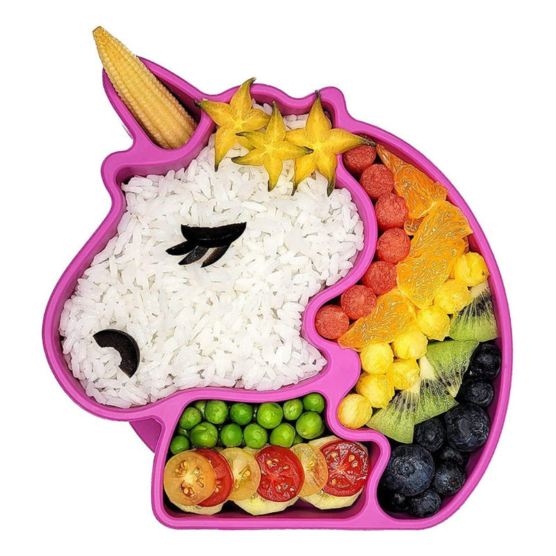 Plato Guagua Unicornio De Silicona Antideslizante Irrompible