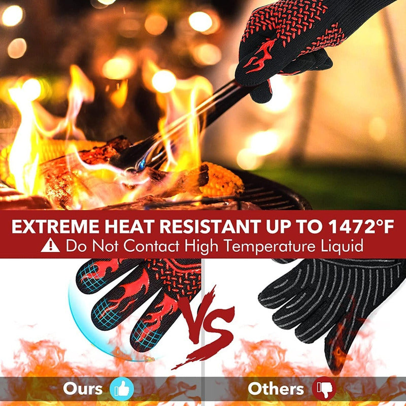 Set 2 Guantes Asado Alta Temperatura Parrillero Cocina Cukin
