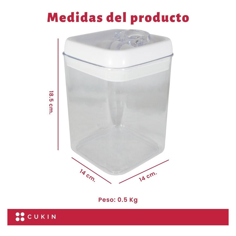 Contenedor Alimentos Hermético Cierra Fácil 1.7 Lts - Cukin