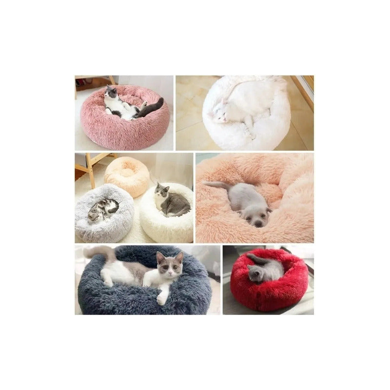 Cama Mascotas Antiestrés Peluda Perros Gatos 50 Cm - Norplat