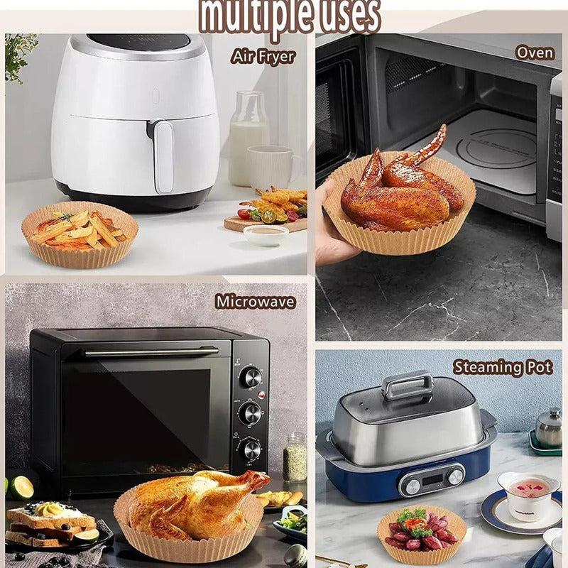 Papel Freidora Aire X100 Antiadherente Air Fryer Desechable Marrón Claro