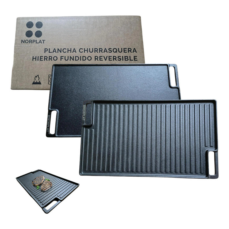 Plancha Churrasquera Hierro Fundido Reversible - Norplat