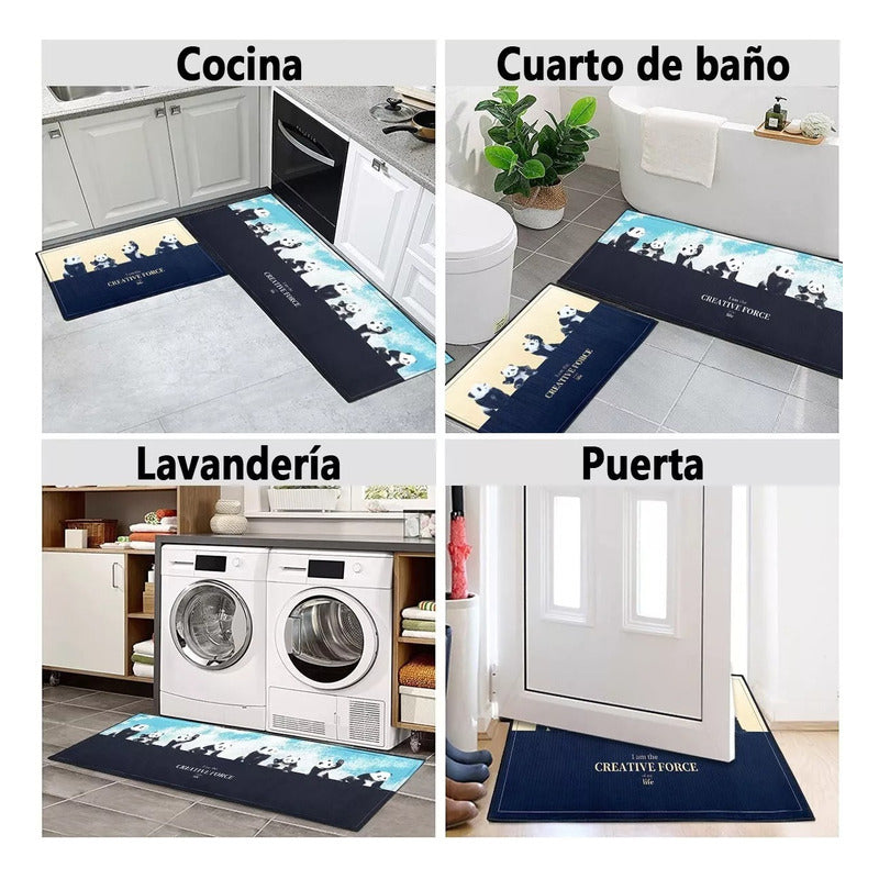 2 Alfombras Cocina Piso Entrada Baño Antideslizante Norplat