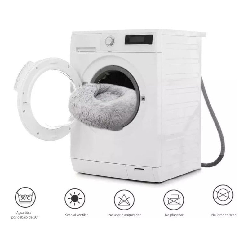Cama Mascota Perro Grande Antiestres 110cm Talla Xxl Norplat Crema Liso