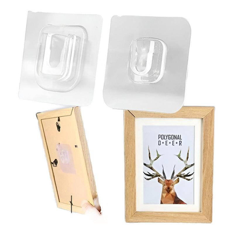 Pack 10 Adhesivos Doble Cara Colgador Gancho Pared - Ome