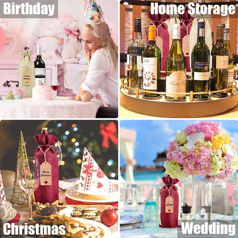 Bolsas De Regalos Navidad Para Botellas Vino 12u - Norplat