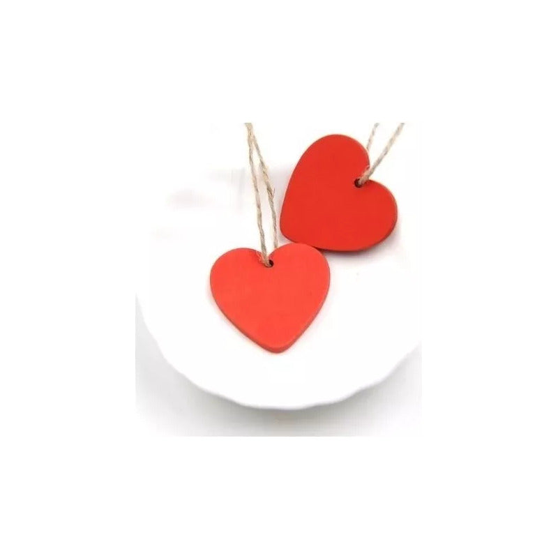 10 Piezas Corazones De Madera Adornos Navideños - Norplat