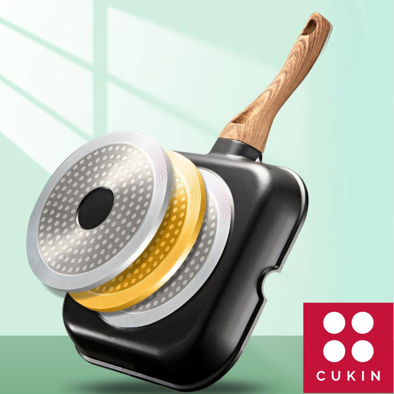 Plancha 28 Cm Antiadherente Aluminio Fundido Grill - Cukin